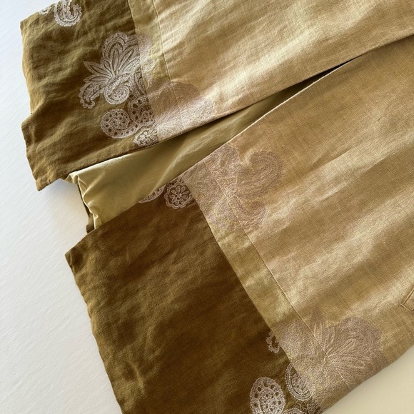 J Jill Embroidered Linen Duster Jacket Coat Lagenlook Size Medium Tall - Picture 13 of 15